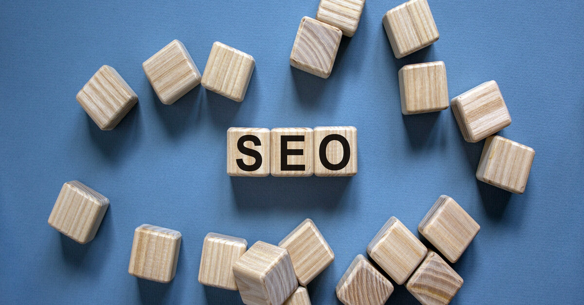 Wood cubes with word 'SEO, search engine optimization'